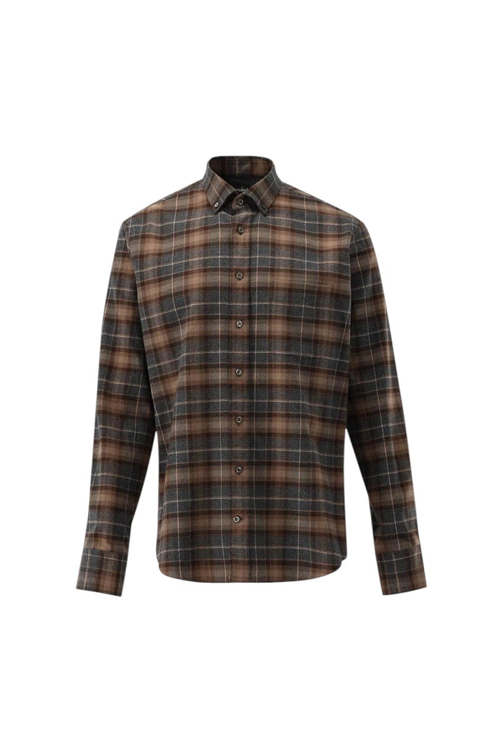 Van Laack Men hemd lange mouwen heren bruin 156644 140 ROY-TF.