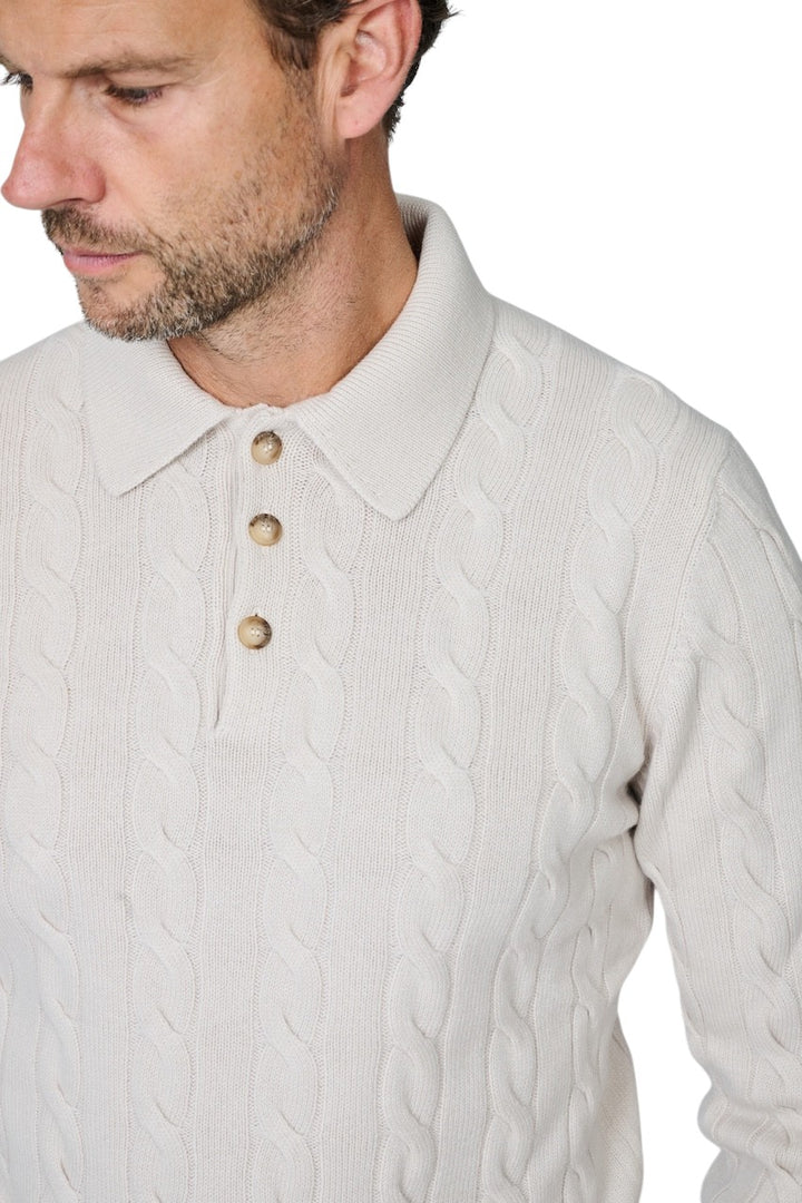 Gran Sasso Men polo shirt lange mouwen heren beige 23172/19651 113