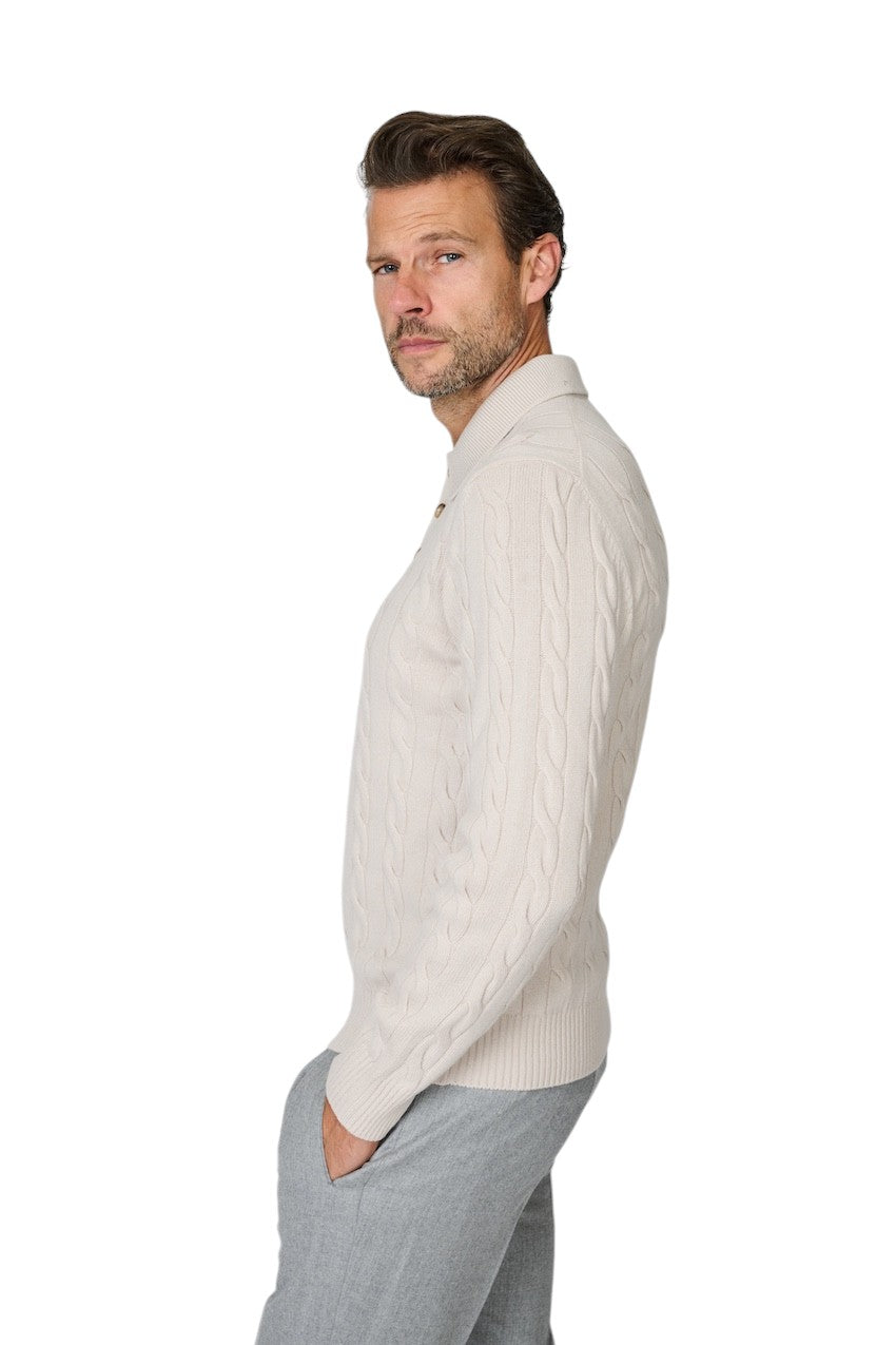 Gran Sasso Men polo shirt lange mouwen heren beige 23172/19651 113