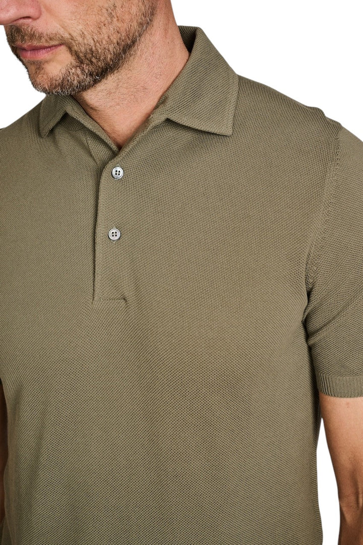 Gran Sasso Men polo shirt korte mouwen heren khaki 57114/20678 481