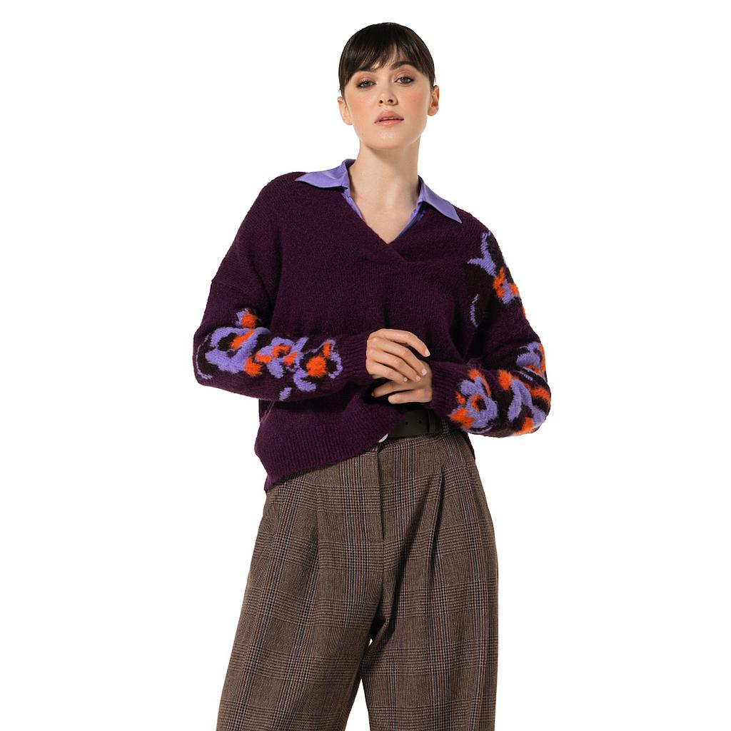 jersey-caroline-biss-pull-cuello en v-mujer-multicolor-4263-59