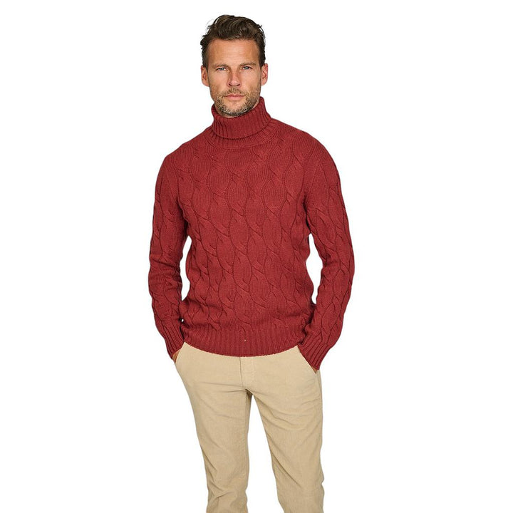gran-sasso-men-pull-trui-rolkraag-heren-donker-rood