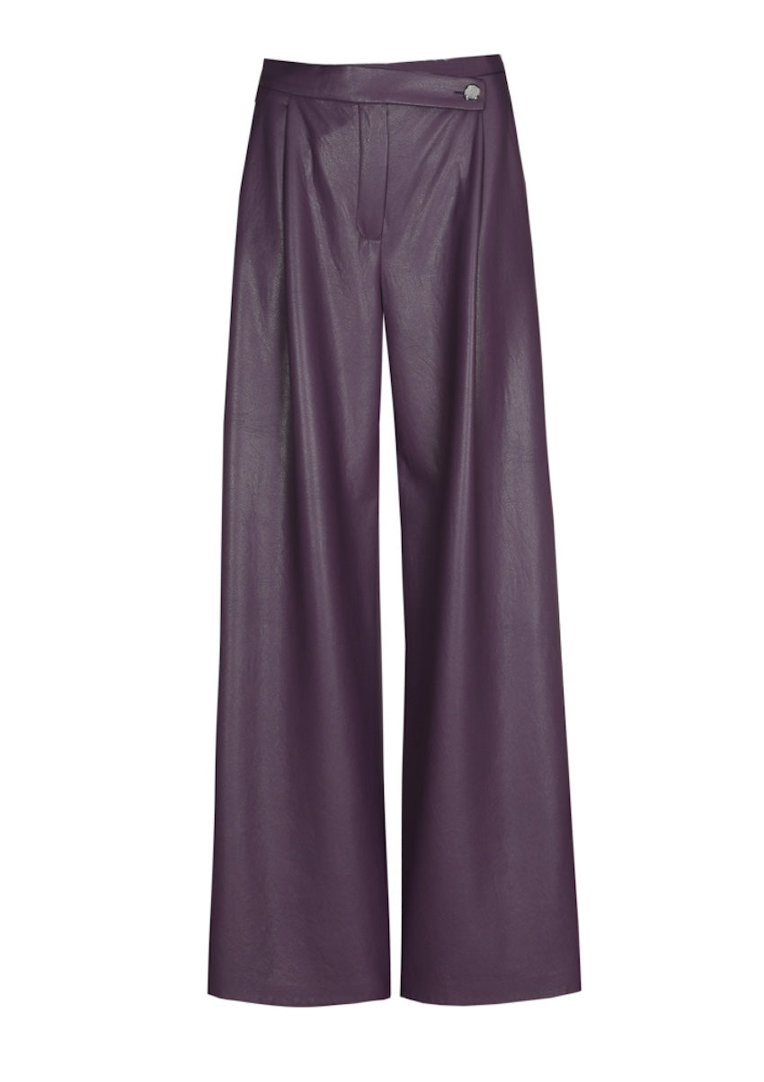 Caroline Biss leren broek dames paars 4573/45