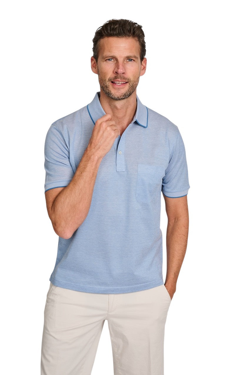 Gran Sasso Men polo shirt heren licht blauw 60126/72768/560