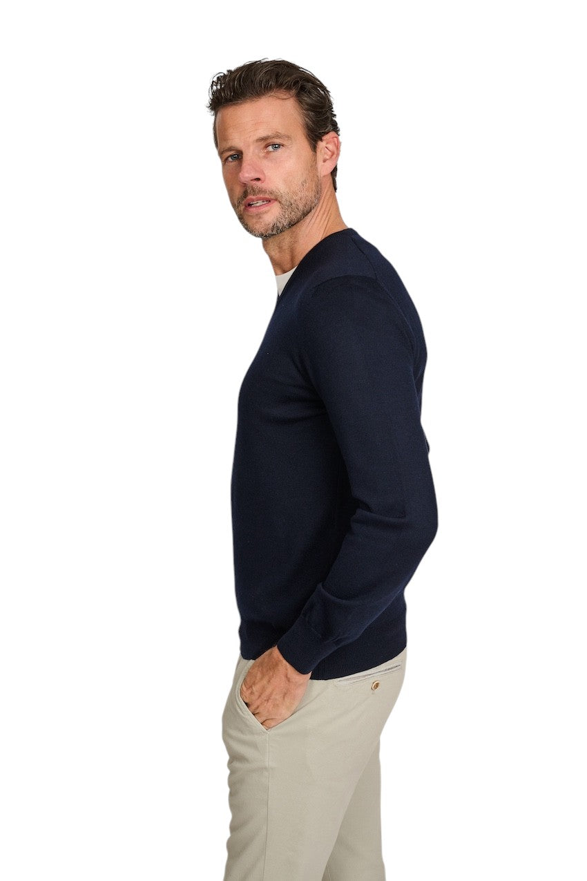 Gran Sasso Men pull trui v-hals heren marine 571882/14230/598