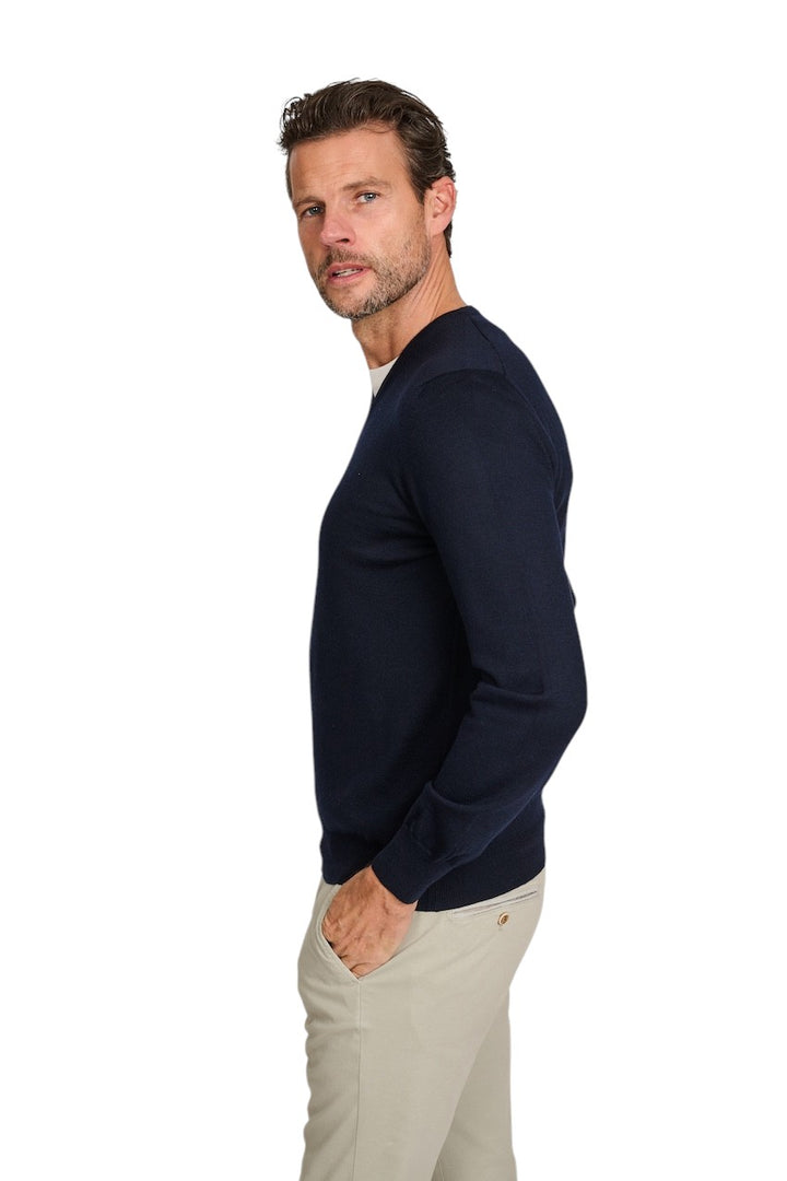 Gran Sasso Men pull trui v-hals heren marine 571882/14230/598