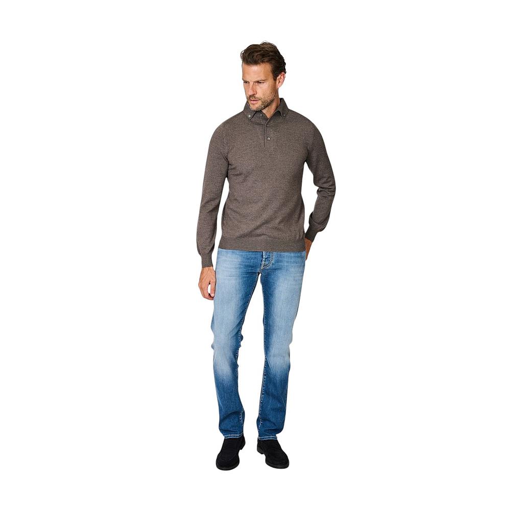 camiseta-polo-gran-sasso-para-hombre-manga-larga-marrón-2
