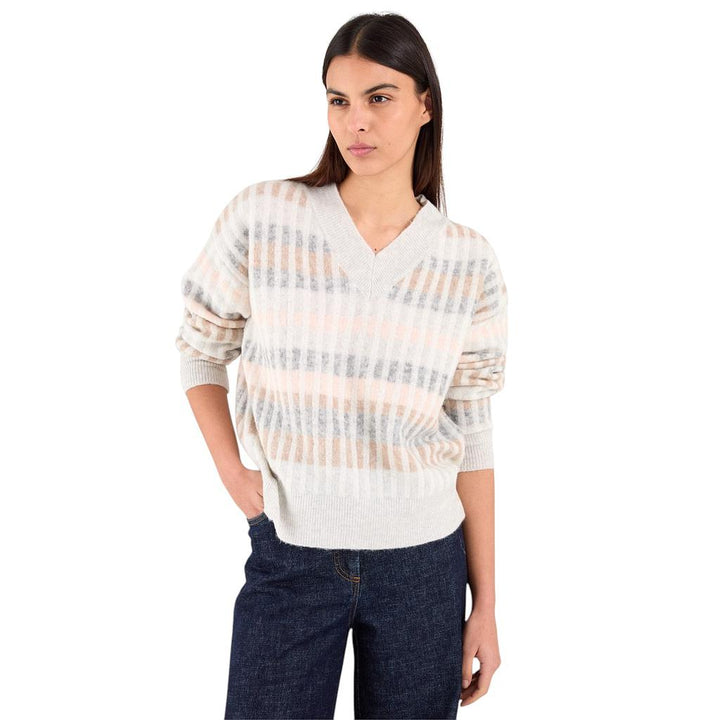 anneclaire-jersey-de-cuello-redondo-cuello en v-mujer-gris-d1810-461-481