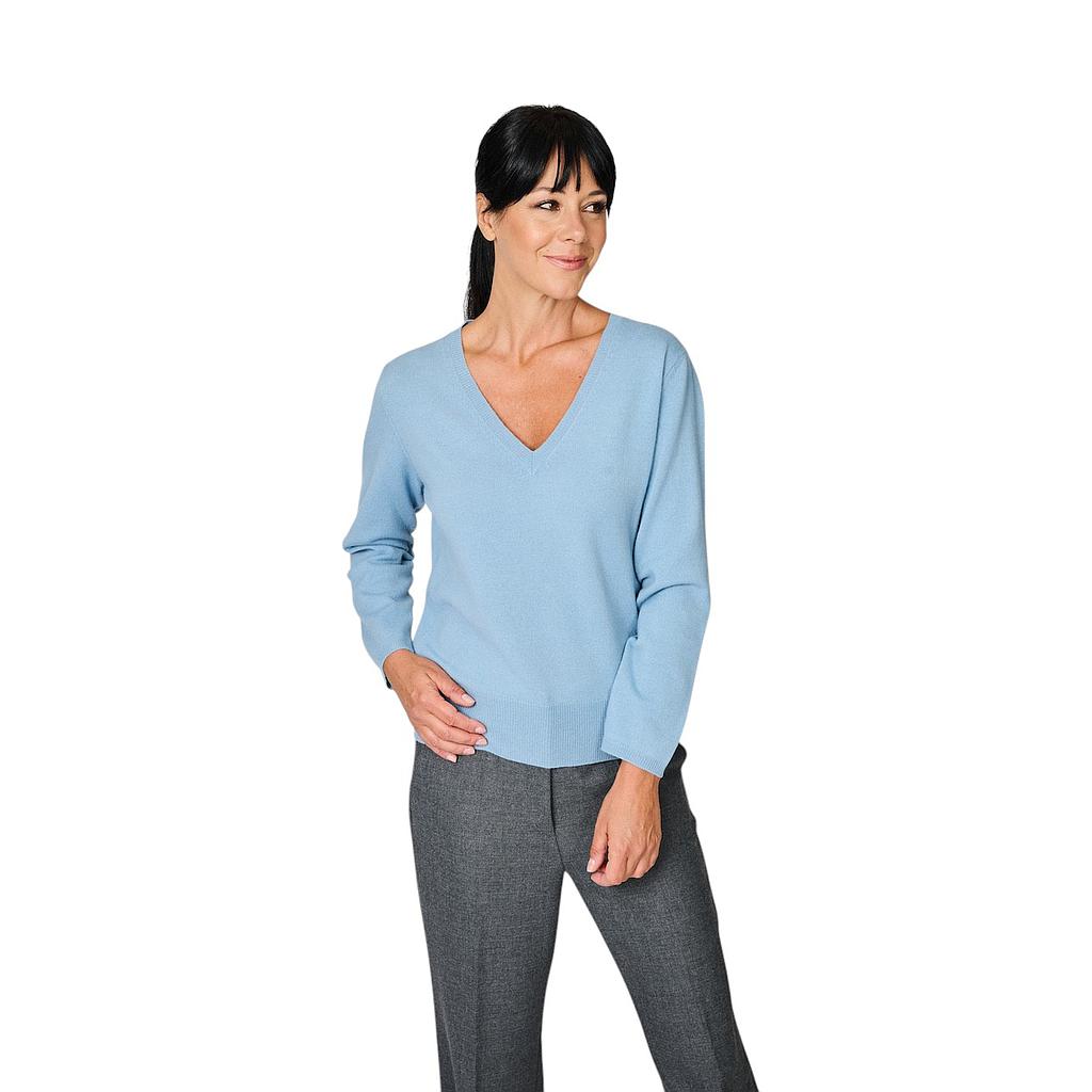 anneclaire-Pullover-V-Ausschnitt-Damen-Himmelsfarbe-d1839-857-21