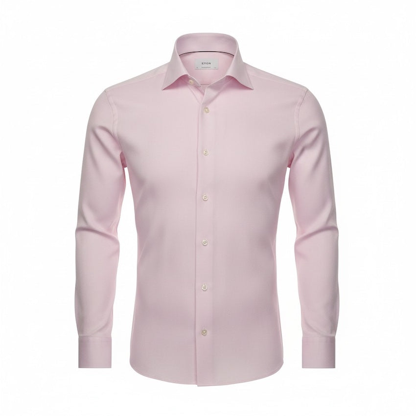 Eton hemd lange mouwen heren roze Slim