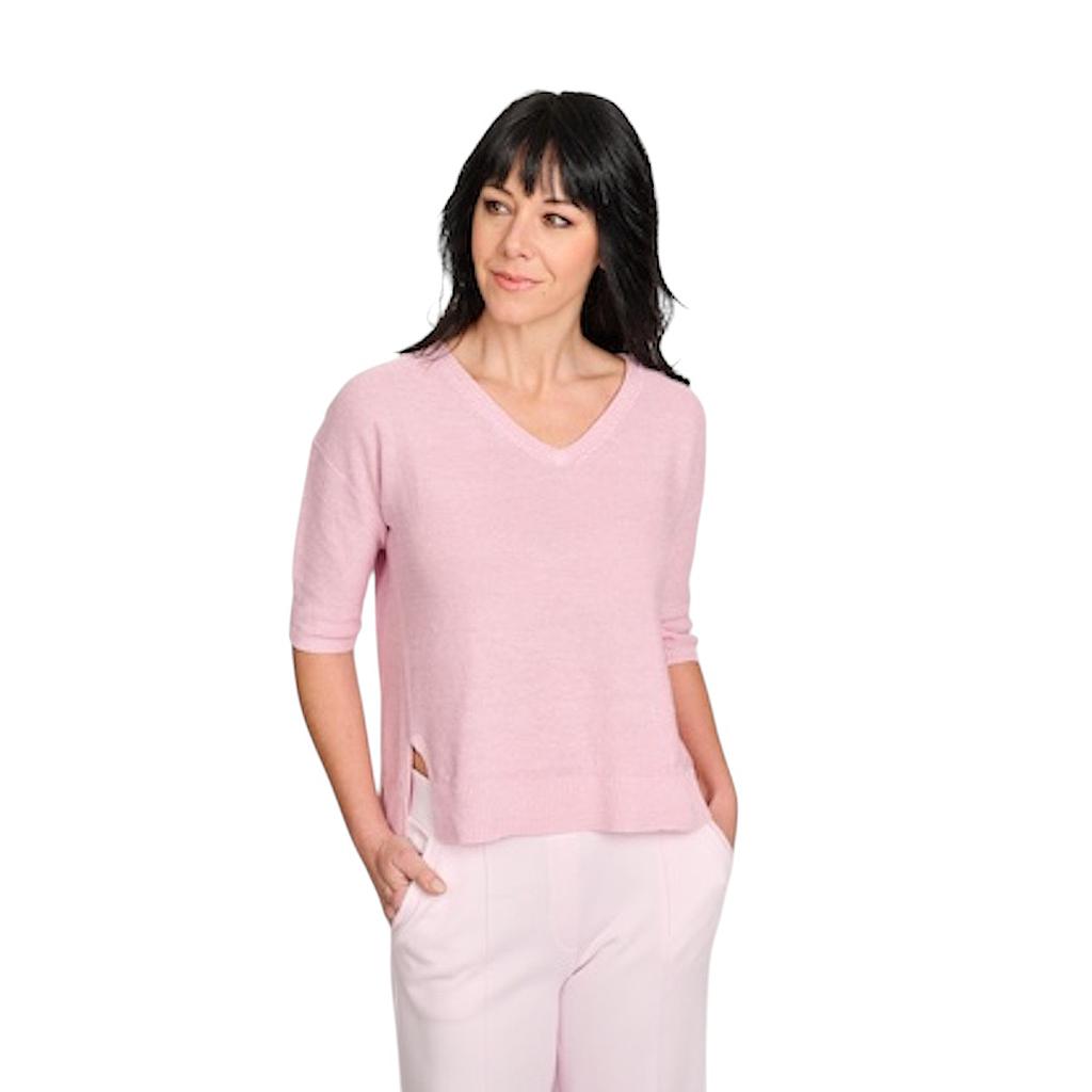hemisphere-pull-trui-v-hals-dames-roze