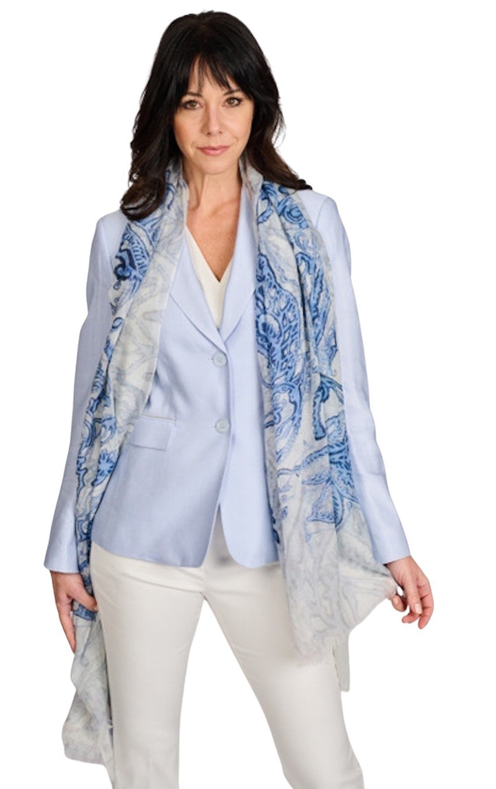 Andrea'S 1947 sjaal dames blauw Boheme 8351 BOHEME S25.