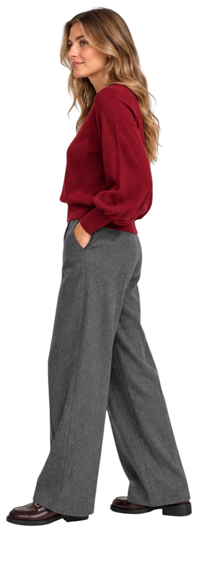 Anneclaire pull trui dames bordeaux D1848 857 024