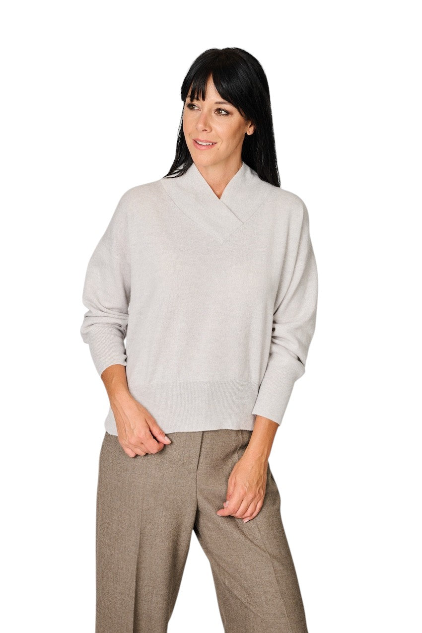 Anneclaire jersey de cuello redondo para mujer, gris, D1844 857 265