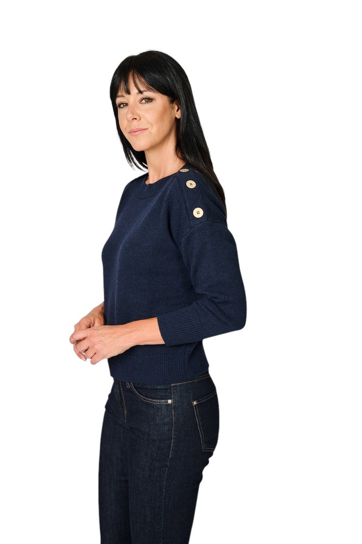Anneclaire pull trui dames marine D1853 857 202