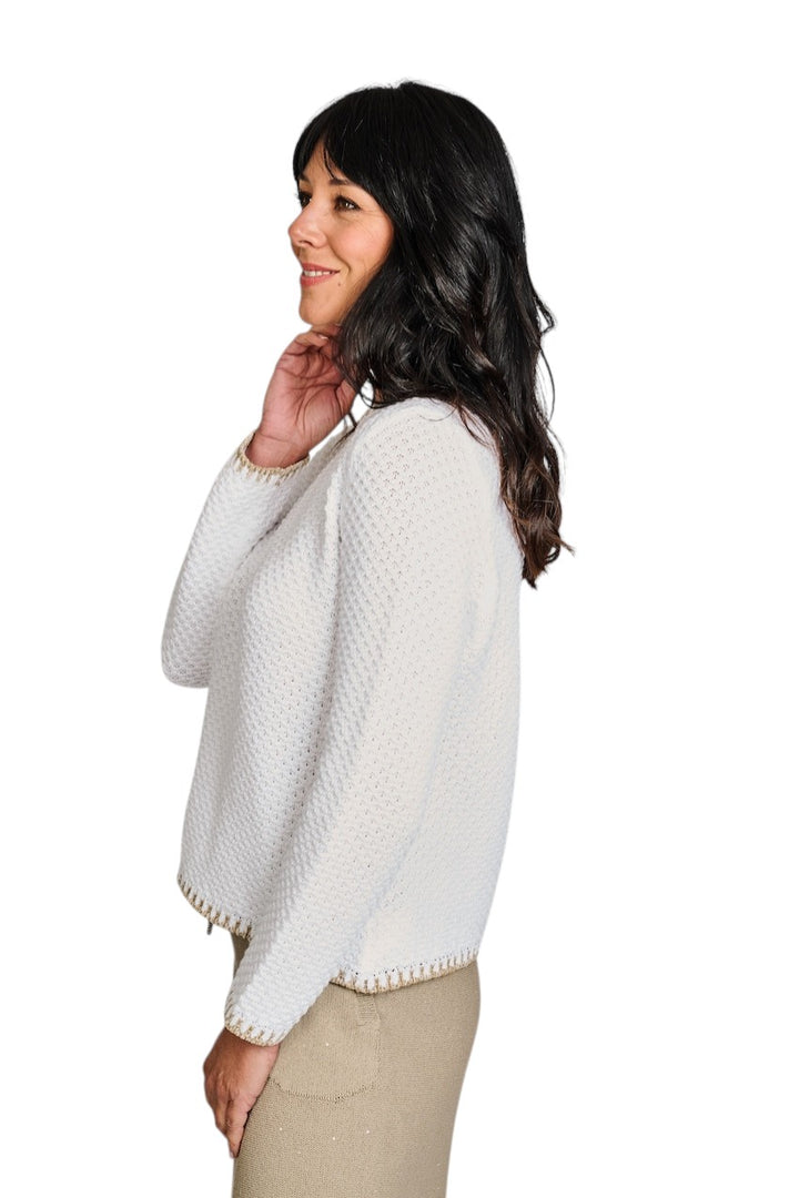 Anneclaire pull trui dames wit D1584 785 201