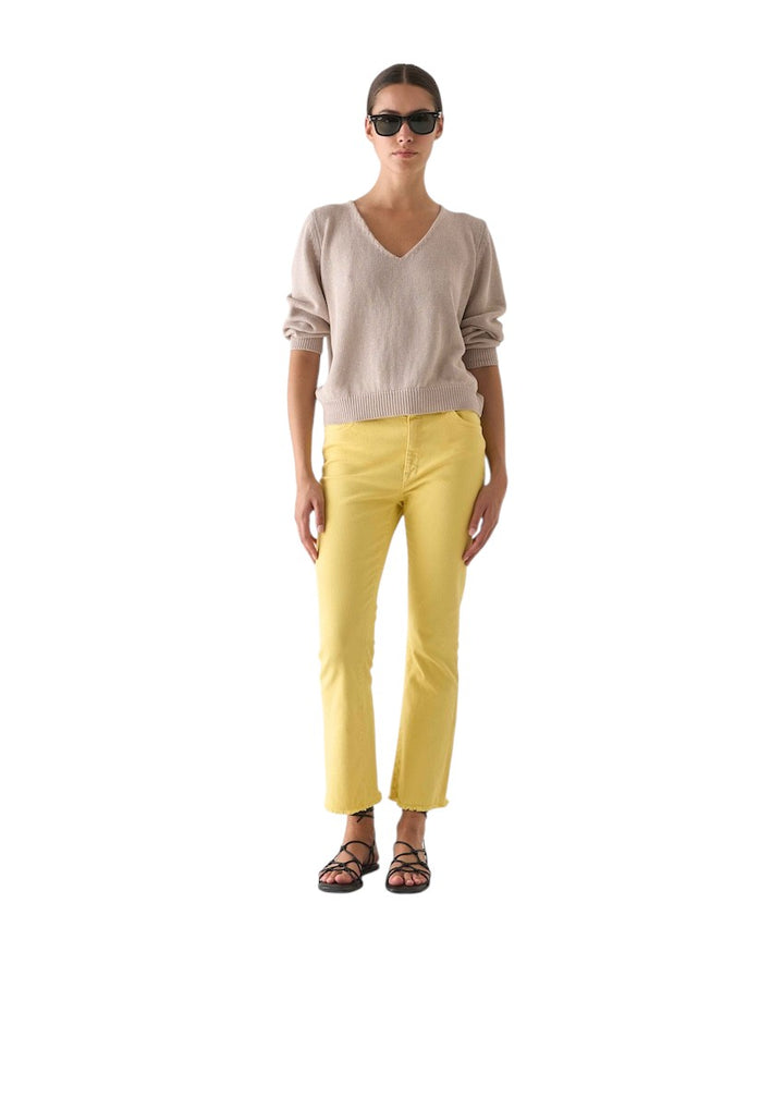 Anneclaire pull trui v-hals dames beige D0964 317 160