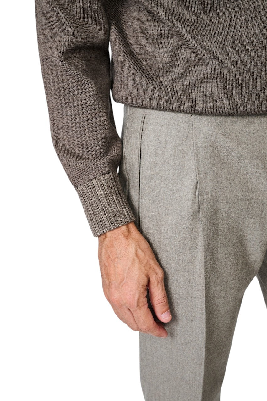 Berwich broek heren bruin contemporary - flannel VB8996 DESERT