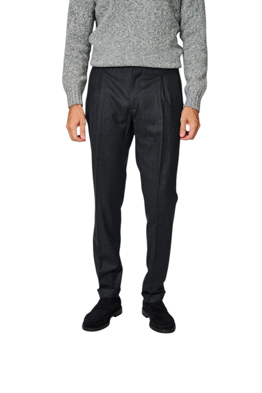 Berwich broek heren donker grijs contemporary fit - fannel