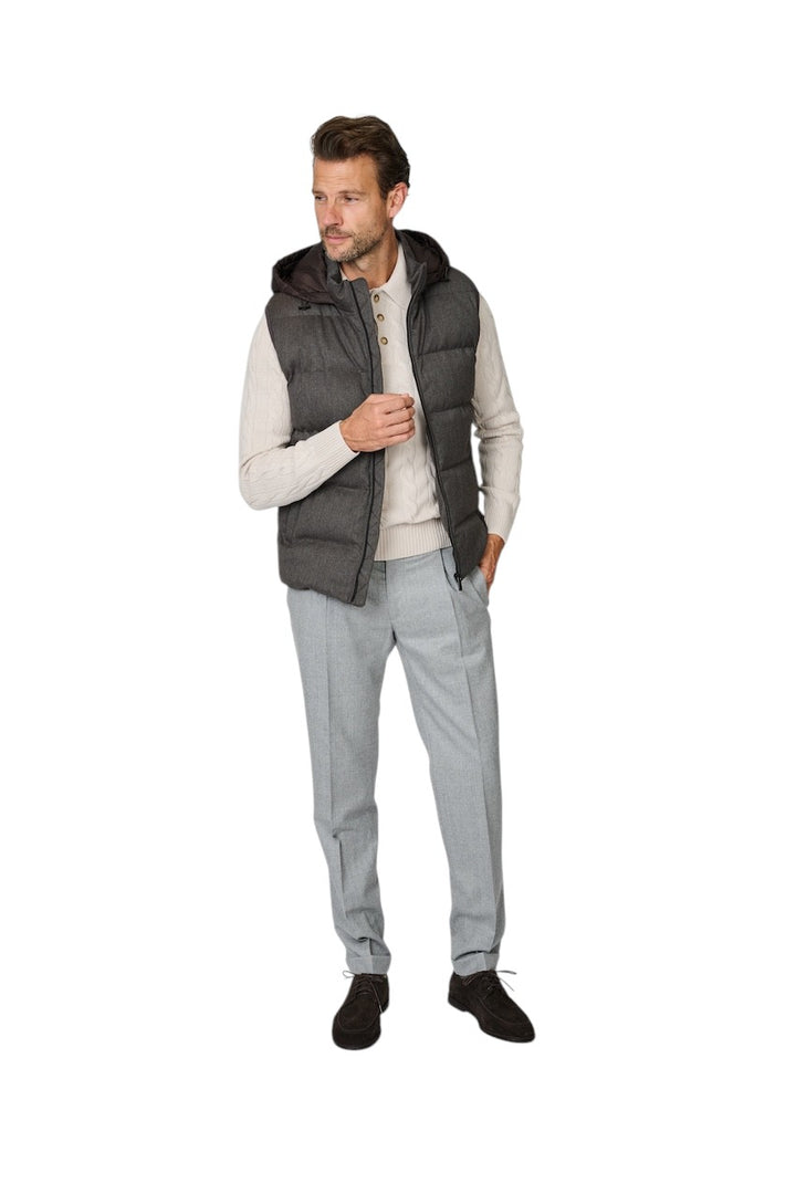 Berwich broek heren grijs contemporary fit - flannel VB8996 ICE GREY