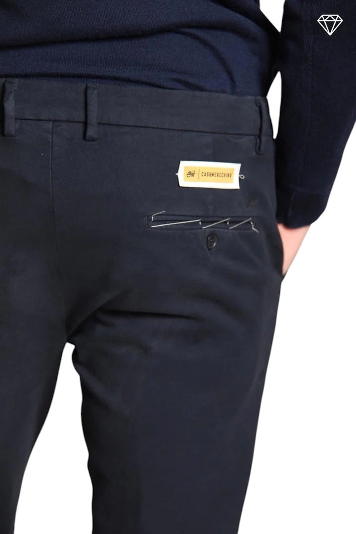 Mason'S Men sportieve broek heren marine COTTON/CASHMERE CHINO -  NEW YORK STYLE 9PN28963MBE328309