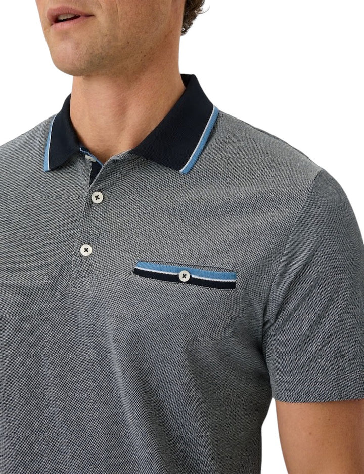 Brax Hommes polo manches courtes Petter bleu pour hommes