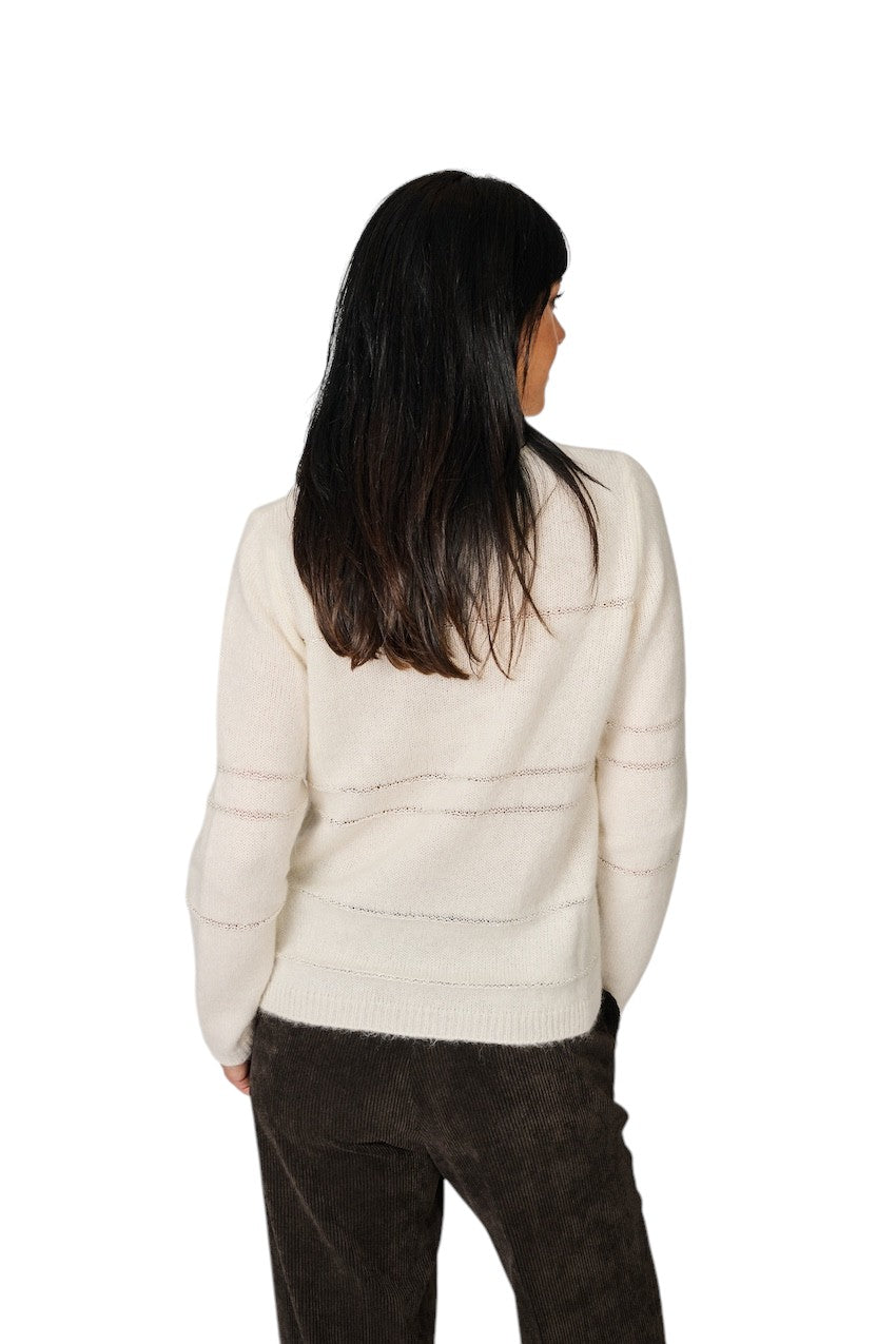 Fabiana Filippi pull trui ronde hals dames ecru MAD226F438 M477 25