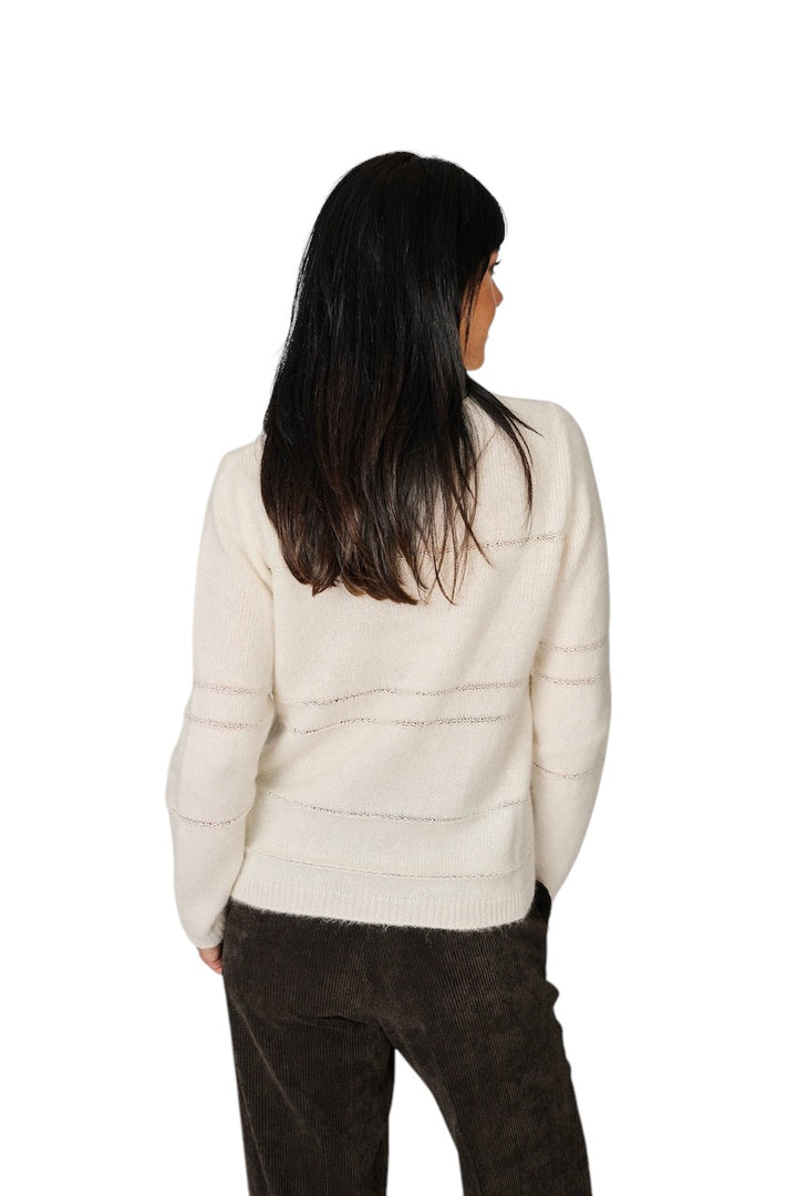 Fabiana Filippi pull trui ronde hals dames ecru MAD226F438 M477 25