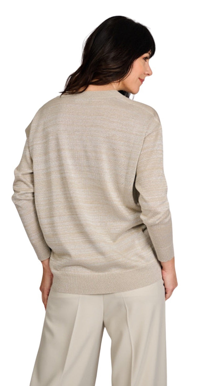 Fabiana Filippi pull trui v-hals dames beige MAD275F510 L379 1259