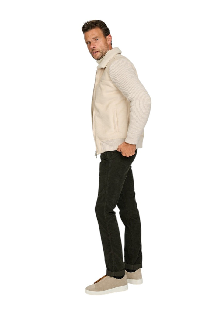 Gran Sasso Men leren vest heren beige 13196 58005 010