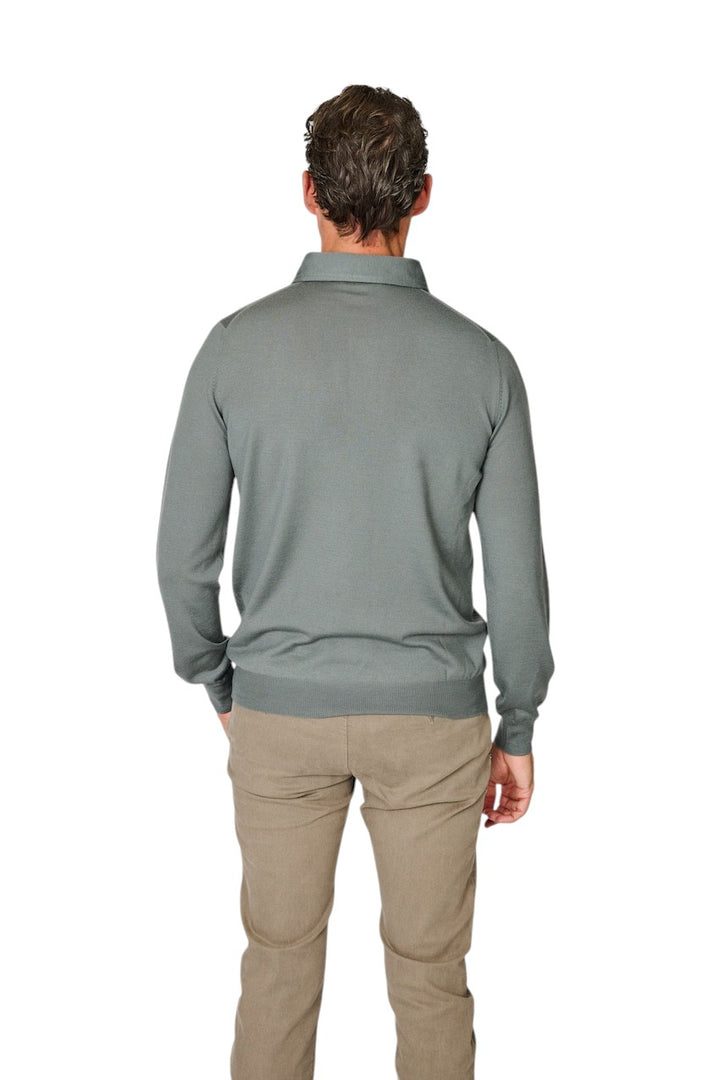Gran Sasso Mænd poloshirt lange ærmer herre, grøn