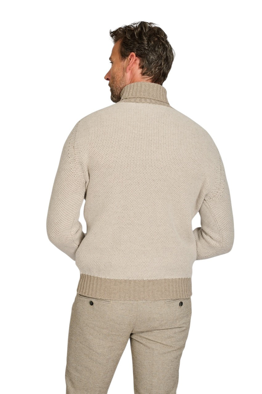 Gran Sasso Men pull trui rolkraag heren beige 13192 19671 030