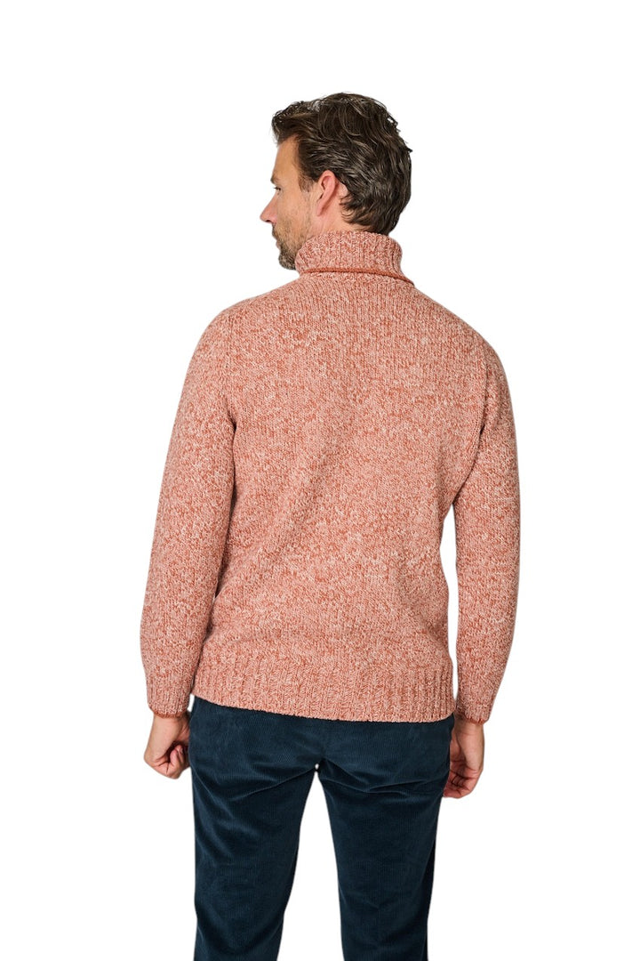 Gran Sasso Uomini maglione con collo a V collo alto da uomo color ruggine