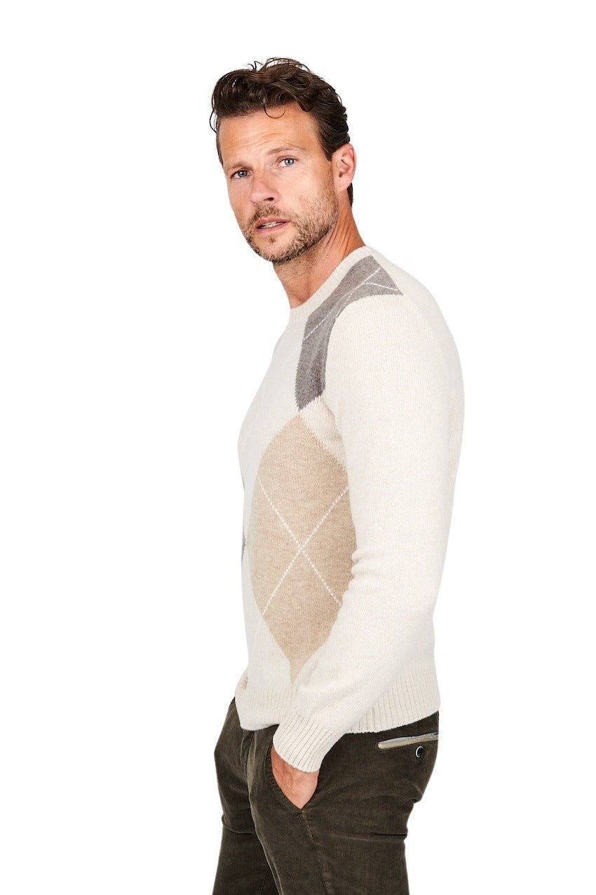 Gran Sasso Men pull trui ronde hals heren beige