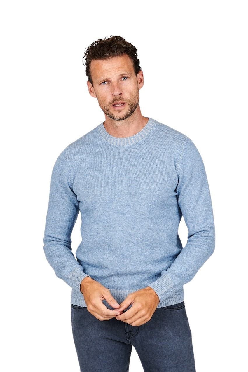 Gran Sasso Men pull trui ronde hals heren licht blauw