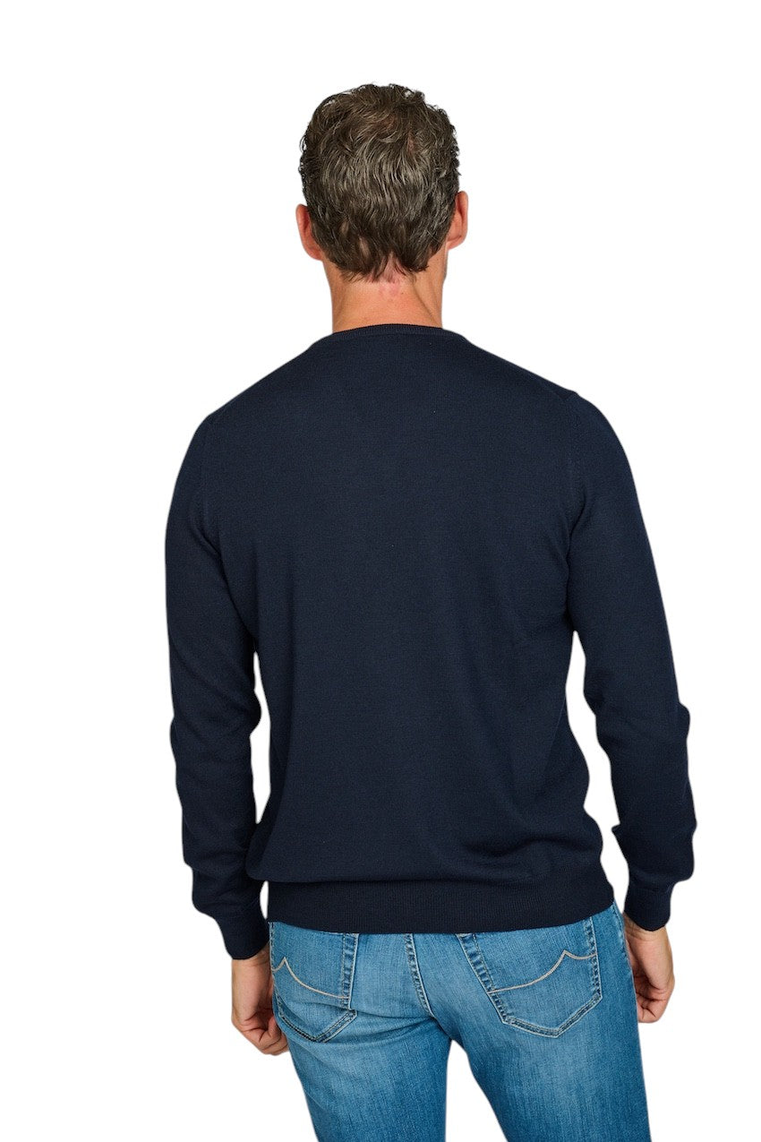 Gran Sasso Men pull trui v-hals heren donker blauw 58172 14230 598