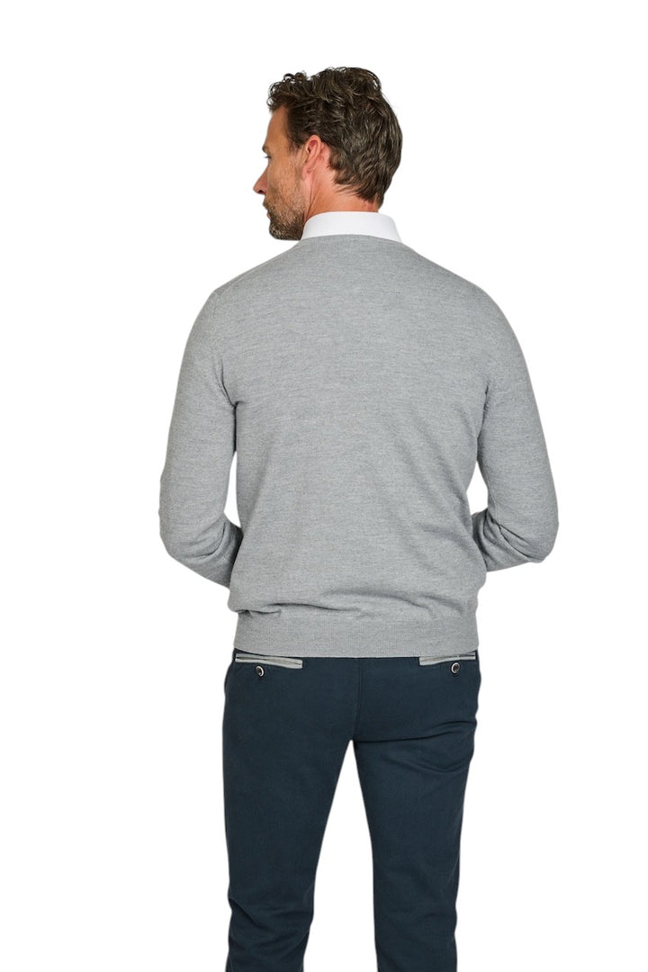 Gran Sasso Men pull trui v-hals heren grijs 57182 14230 071