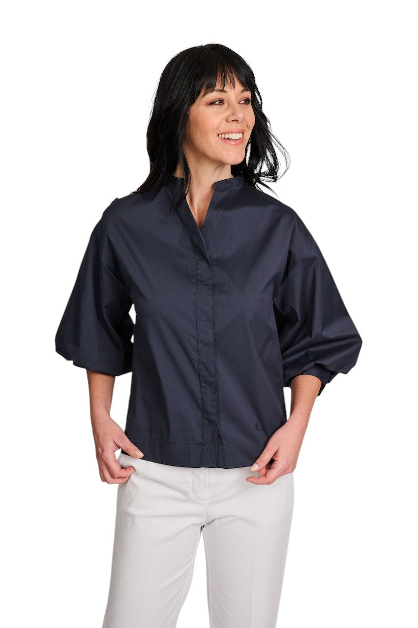 Hemisphere blouse lange mouwen dames marine 261AMAL-32 525