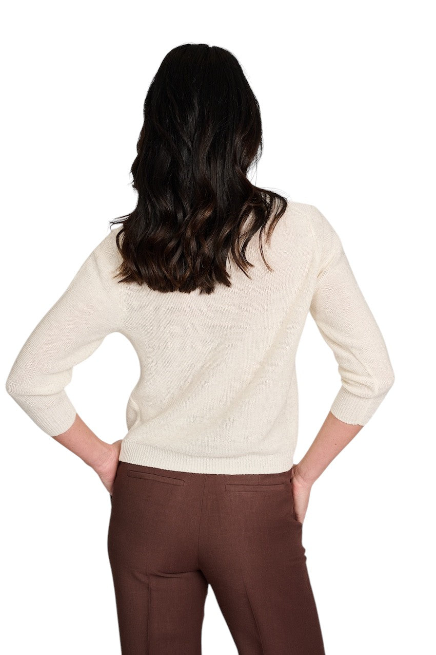 Hemisphere pull trui ronde hals dames ecru 261X813SQ-12 1010