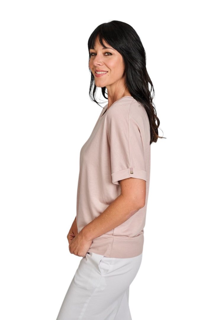 Herno Women t-shirt korte mouwen dames poeder JG000312D-52056-4035