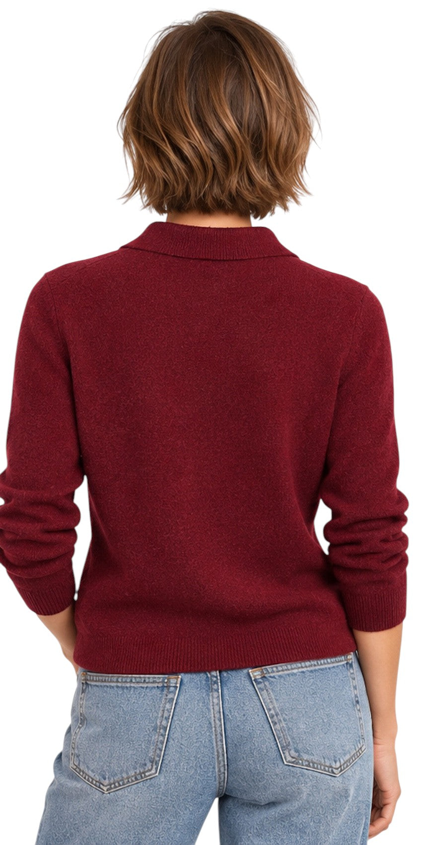 Jeff women’s polo shirt dark red OLSON 28