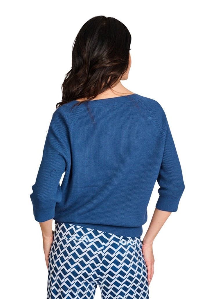 Jeff pull trui v-hals dames denim Claris 56