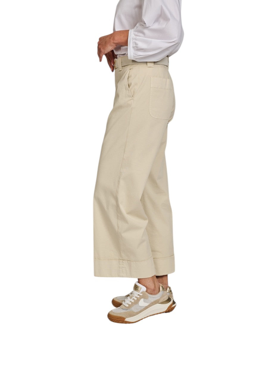 Mason'S Women broek dames beige New York studio crop 4PNT6R763MBE060332