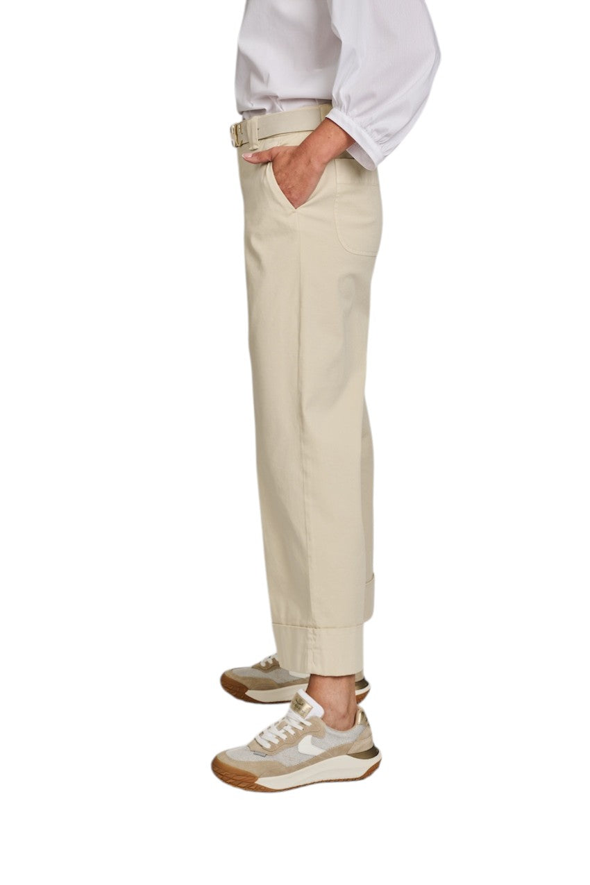 Mason'S Women broek dames beige New York studio crop 4PNT6R763MBE060332