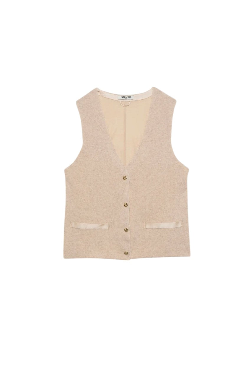 Max&Moi gilet dames beige Gany E25GANY 01