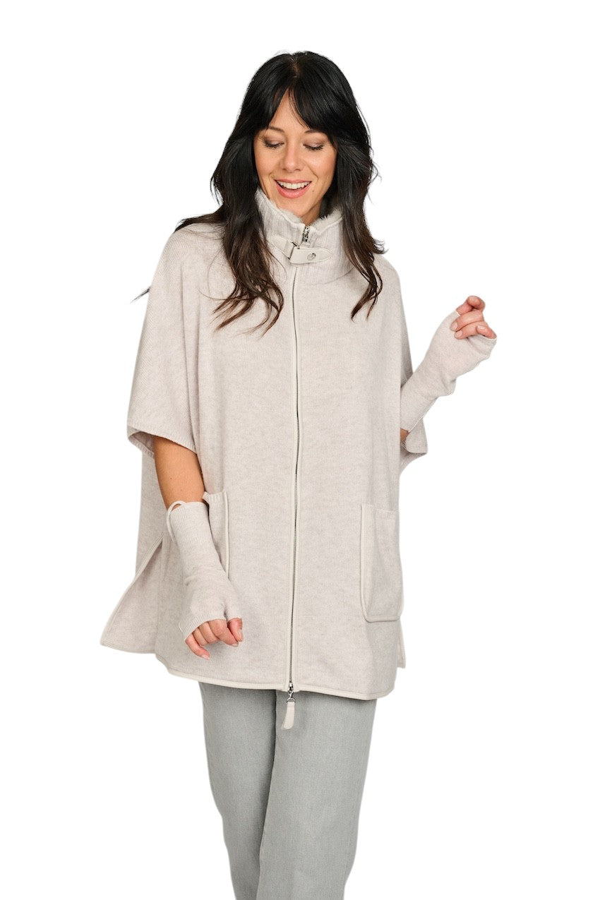 Max&Moi poncho dames grijs PAVIA LIGHTGREY