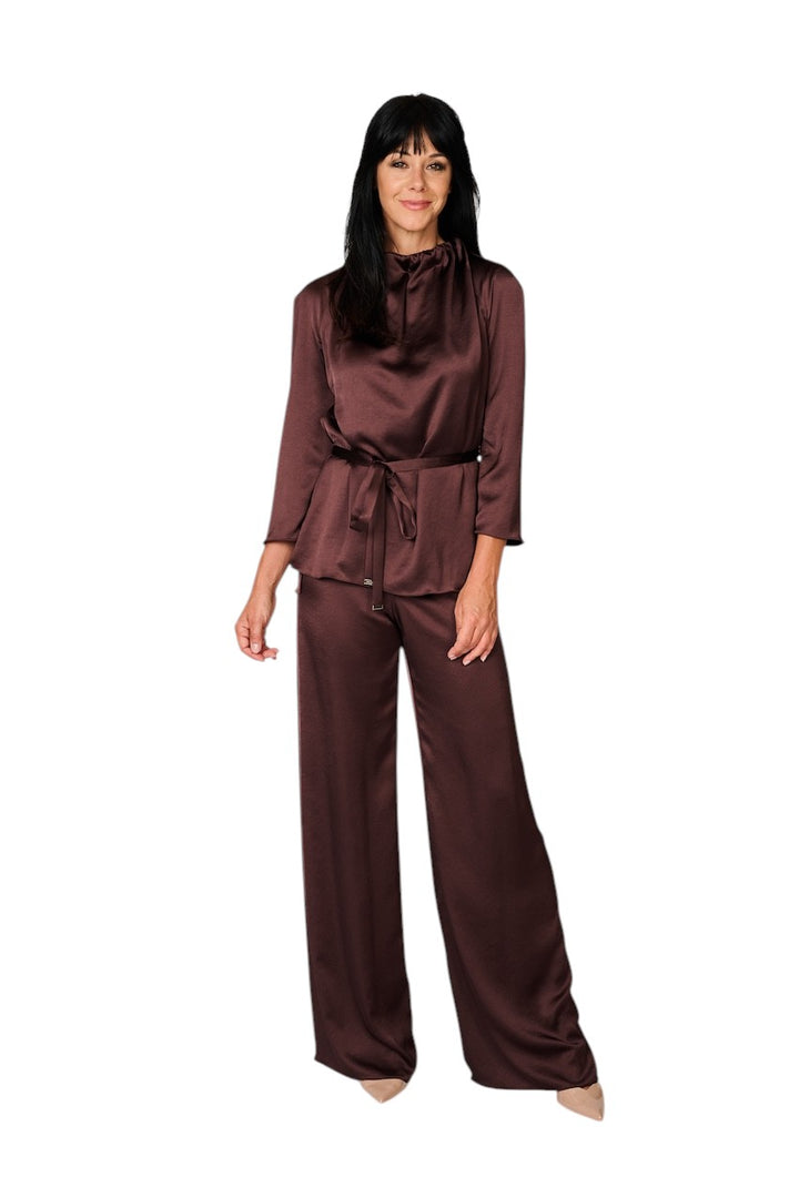 Natan Collection Damenbluse in Aubergine FEROLA-JTBT02 210