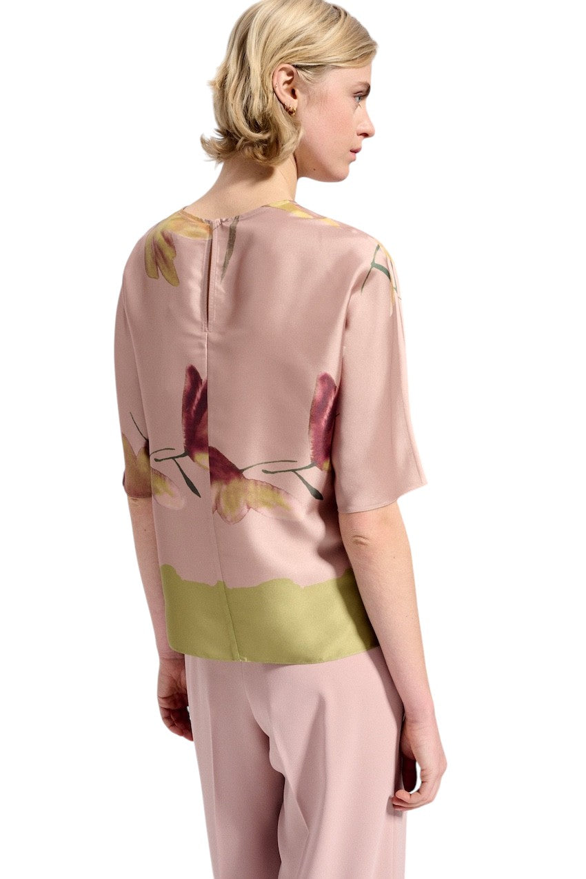 Natan Collection blouse korte mouwen dames roze CHERI-JA0F03 134