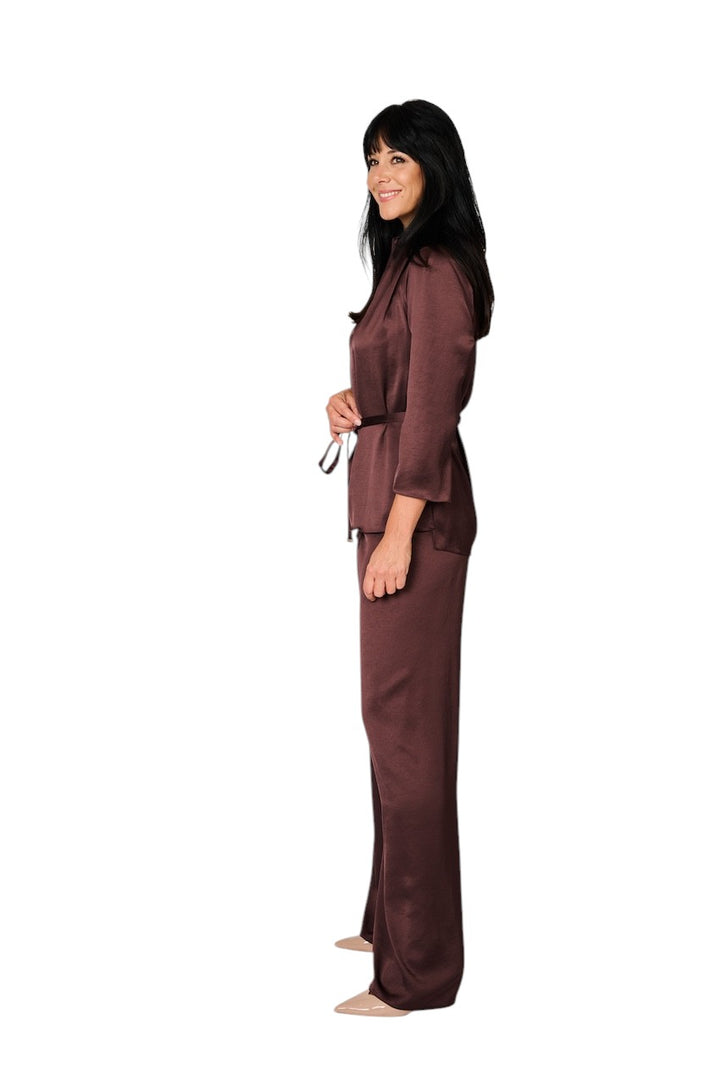 Natan Collection broek dames aubergine FICEO-JTBT02 310