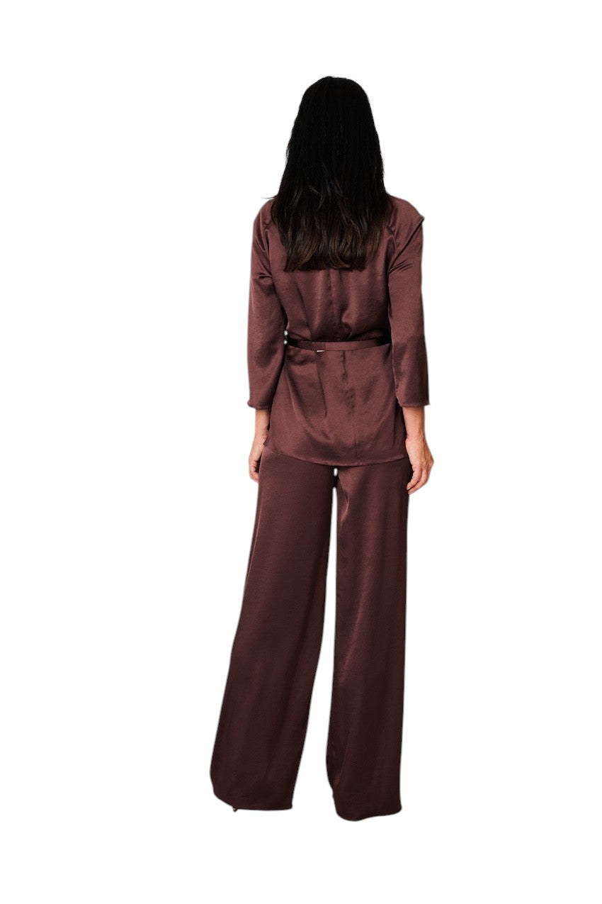 Natan Collection broek dames aubergine FICEO-JTBT02 310